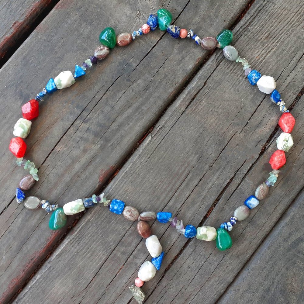 Kyanite Lapis Fluorite Jasper Necklace